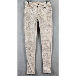 Levis Legging Womens Sz 27 Tan Aztec Geometric Print Straight Leg Jegging Pants